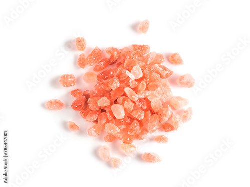 Himalayan pink salt in crystals isolated photo