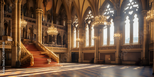 A Comprehensive Exploration of the Lavish and Historically Rich Interiors within the Hungarian Parliament Building photo
