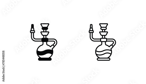 Hookah icon design with white background stock illustration