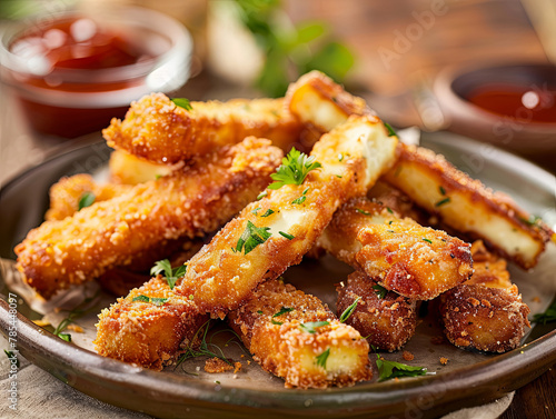 deep fried halloumi sticks
