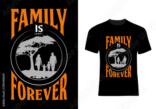Family is forever. Family reunion text design. Vintage lettering for social get togethers with the family and relatives