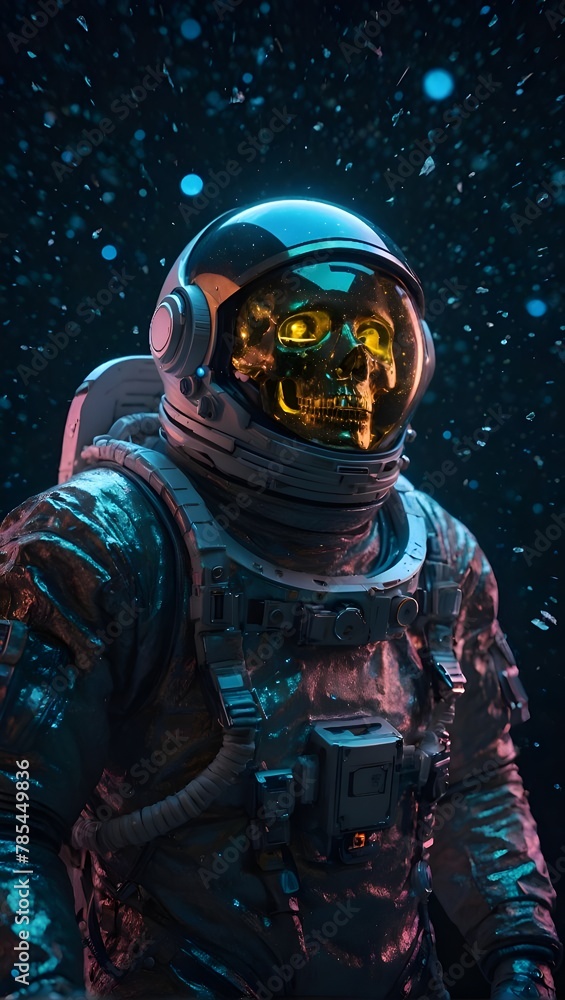 Skeleton astronaut in space Skeleton astronaut in space