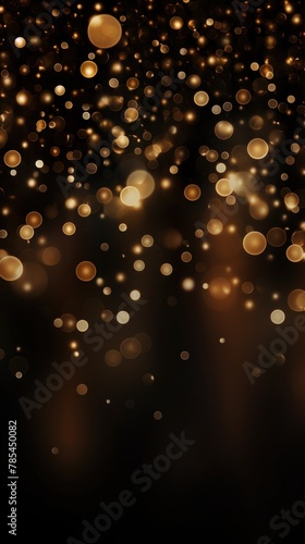 Tan abstract glowing bokeh lights on a black background with space for text or product display © GalleryGlider