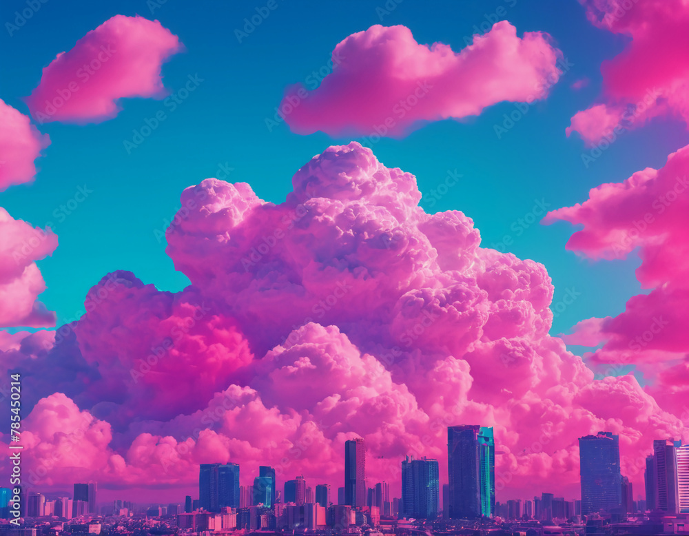 colorful gradient clouds over blue sky wallpaper