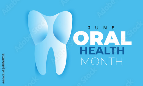 Oral health month. background, banner, card, poster, template. Vector illustration.