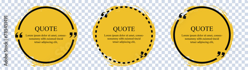 Quote box frame, quote box speech bubble template, Blank text box, and quotes. Vector illustration.
