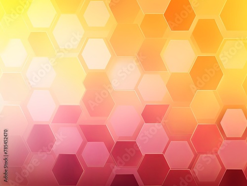 Rose and yellow gradient background with a hexagon pattern in a vector illustration