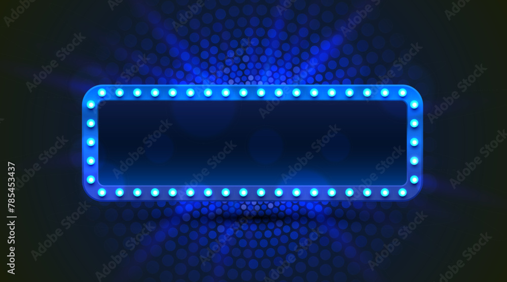 Fototapeta premium Light frame label, event bar casino, show signboard. Vector illustration