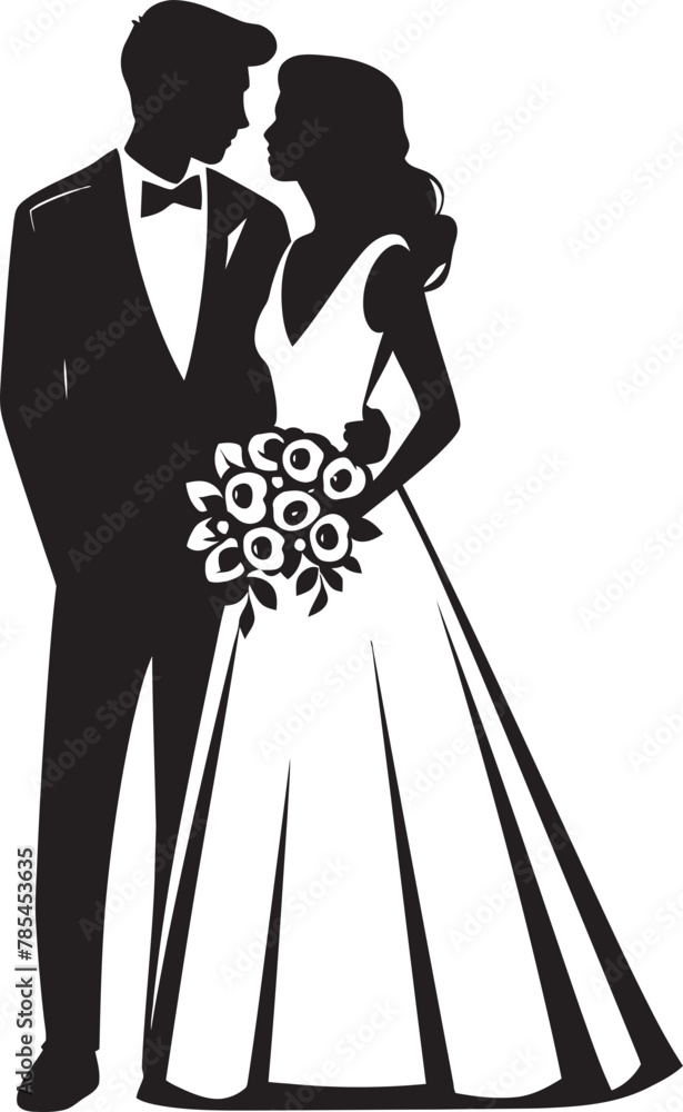Romantic Greek Island Wedding Couple Vector Illustration