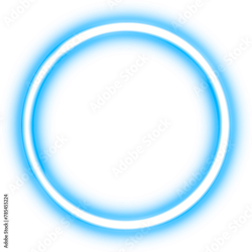 Glowing ring of neon blue light.