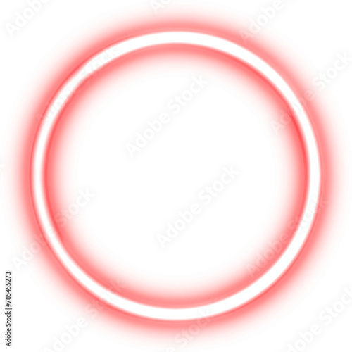 Glowing ring of neon red light.