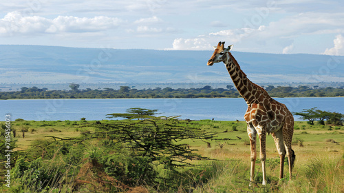 Rothschild Giraffe at Lake Nakuru National Park Kenya