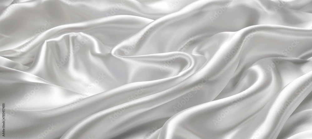 Luxurious white silk or satin cloth perfect for creating an elegant backdrop at weddings
