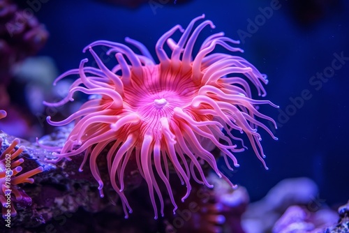 Colorful sea anemone thriving in a vibrant coral reef ecosystem, underwater beauty © Ilja