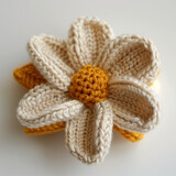 Wool knit flower 