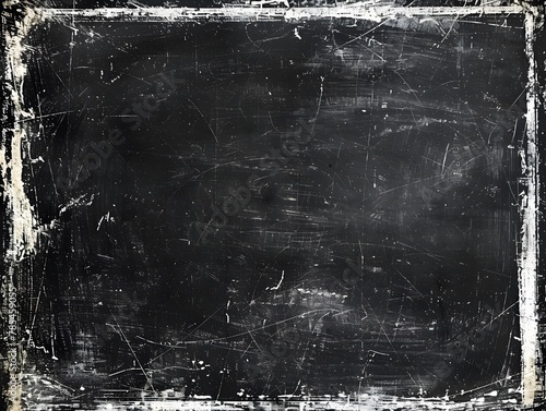 A blank black texture with a thick white grunge border for the background, concept for back to school, Black Friday , teachers day photo