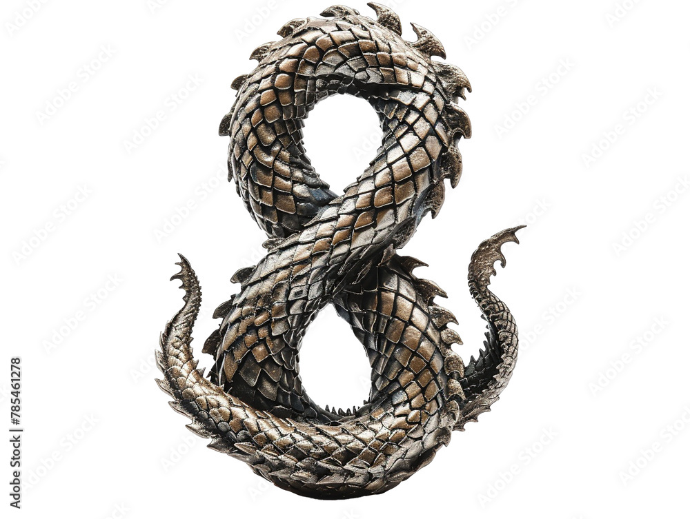 Fototapeta premium number eight made dragon scale