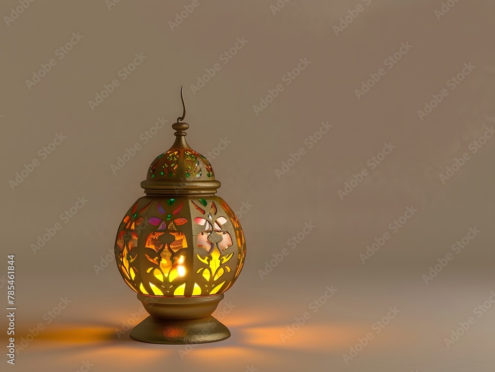 Islamic new year concept with the oil lamp isolated on solid background Islamic new year concept with the oil lamp isolated on solid background