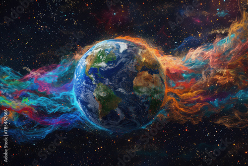 Vibrant Threaded Earth in the Cosmos