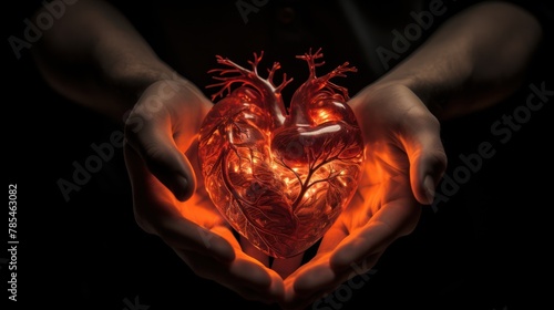 A person is holding a heart with branches coming out of it