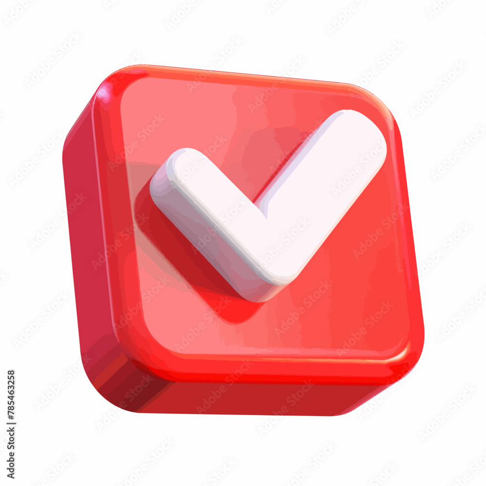 a red button with a white check mark on it a red button with a white check mark on it