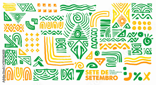 brazil independence day geometric abstract background, 7 september brazil.