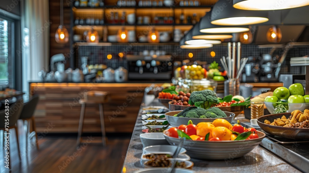 Sumptuous spread: buffet delights in a lavish hotel setting - catering kitchen concept Sumptuous spread: buffet delights in a lavish hotel setting - catering kitchen concept