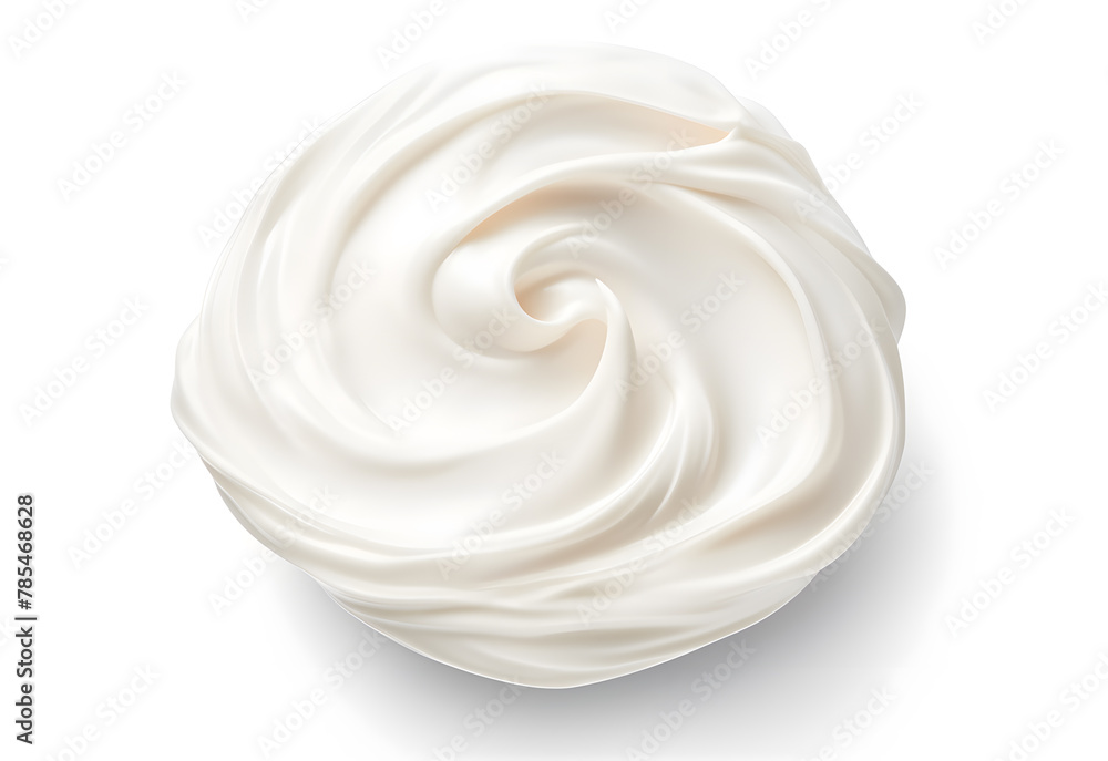 White face cream swirl swatch. Body lotion drop product sample isolated on white background White face cream swirl swatch. Body lotion drop product sample isolated on white background