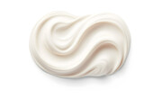 White face cream swirl swatch. Body lotion drop product sample isolated on white background