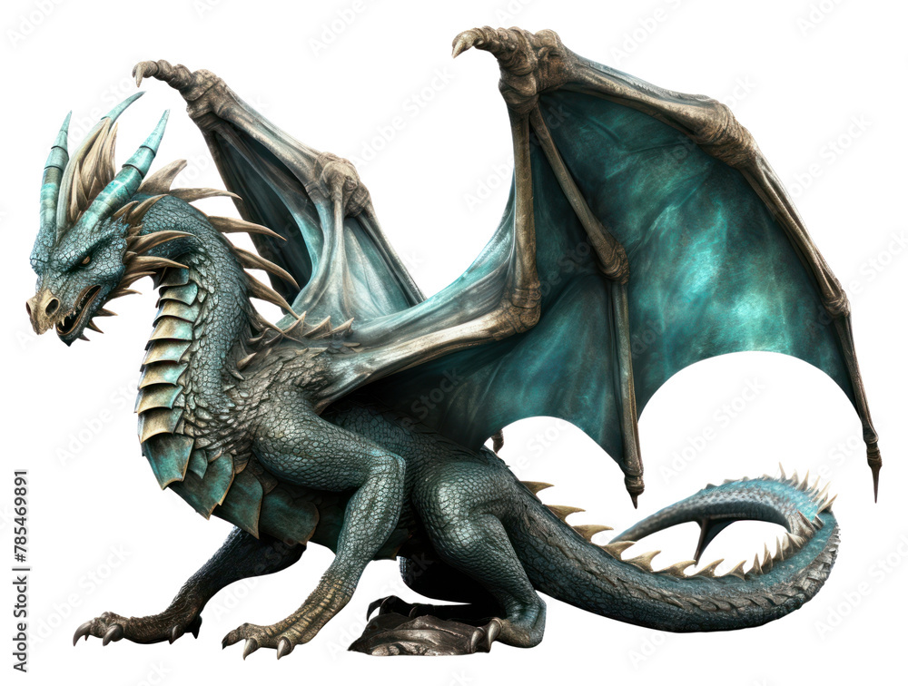 Obraz premium PNG Fantasy dragon dinosaur animal white background