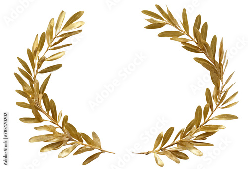 Golden Olive Crowns Isolated on White: Perfect for Your Design Needs