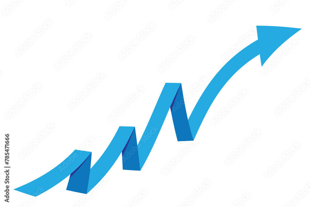 Graph with increase report. Diagram with rise and gain progress. Vector Graph with increase report. Diagram with rise and gain progress. Vector
