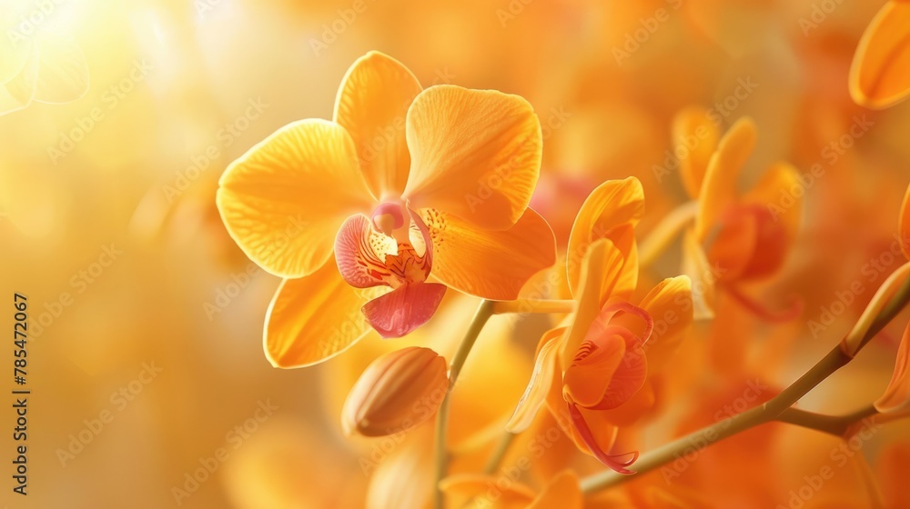 Orange Orchid Bloom in Full Glory - A Stunning Display of Natural Beauty Orange Orchid Bloom in Full Glory - A Stunning Display of Natural Beauty