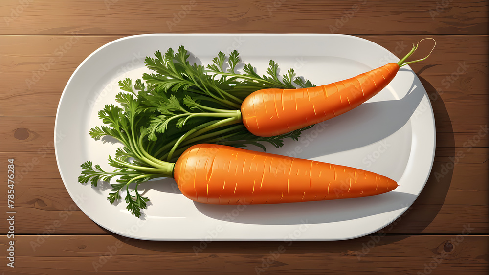 carrot on the plate carrot on the plate