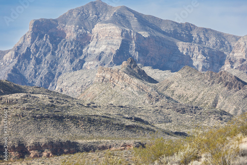 Mountains and snow peaks in the nevada and utah valleys photo