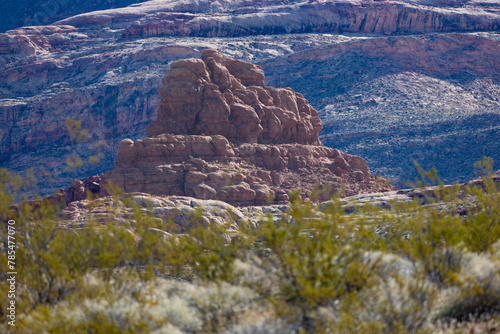 Mountains and snow peaks in the nevada and utah valleys photo