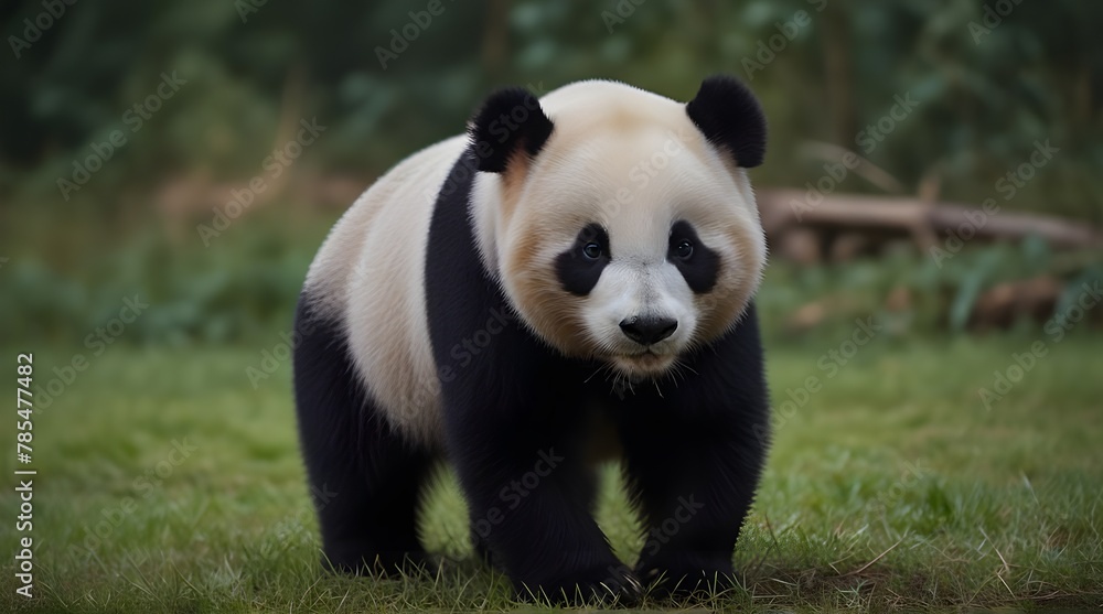 Giant panda bear eating bamboo generated ai Giant panda bear eating bamboo generated ai