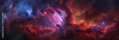 This stunning image captures the vibrant colors and ethereal presence of nebulae against the backdrop of distant stars in the vast cosmos photo