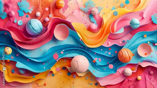 Vibrant Abstract Art with Fluid Shapes
