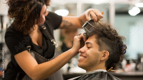 Barber shop hosting grooming workshops, educational, skillsharing, interactive photo