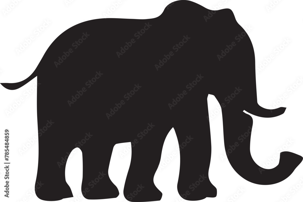 Fototapeta premium elephant silhouette isolated on white