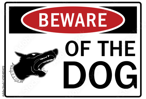 Beware of dog warning sign