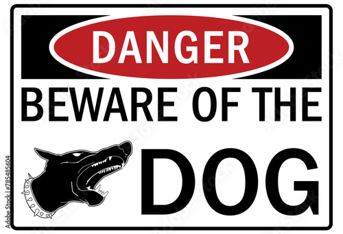 Beware of dog warning sign