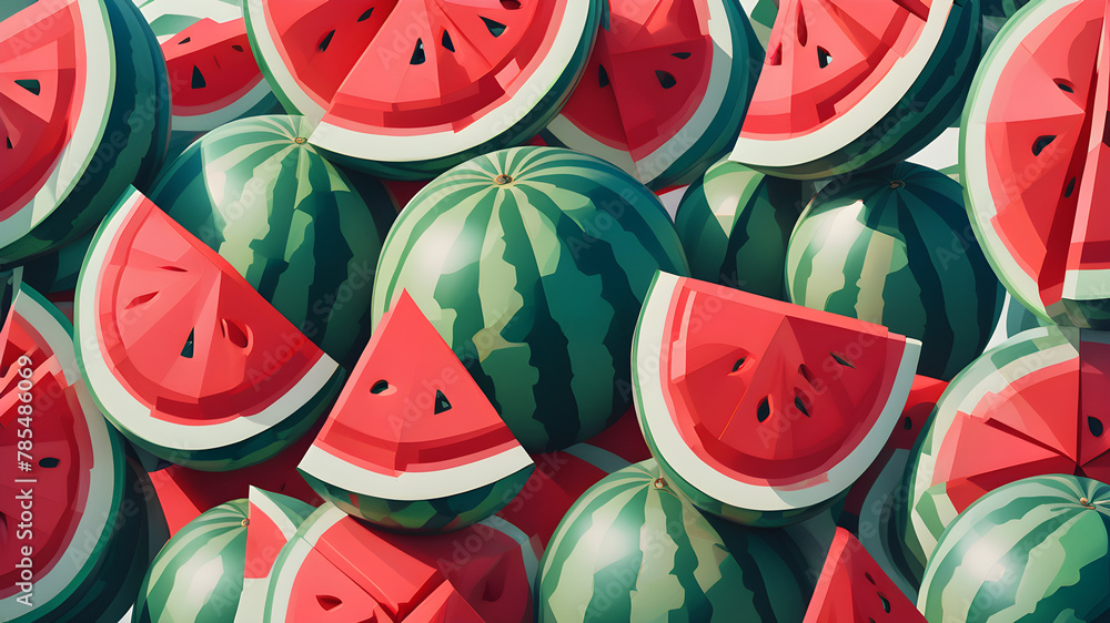 Juicy watermelon. Graphic drawing of watermelon Juicy watermelon. Graphic drawing of watermelon