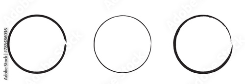 Hand drawn circle line sketch set. Vector circular scribble doodle round circles for message note mark design element. Pencil or pen graffiti bubble or ball draft illustration.