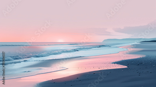 ethereal beach in pink color