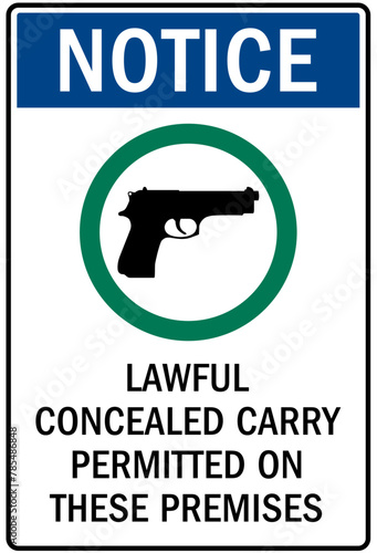 No concealed weapon warning sign