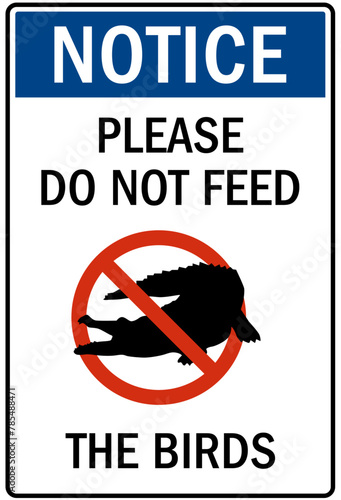 Do not feed animal warning sign