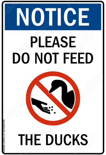 Do not feed animal warning sign