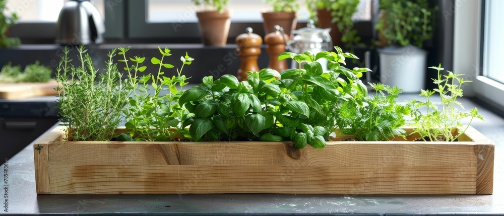 Crafting an indoor herb garden, culinary, fresh, green Crafting an indoor herb garden, culinary, fresh, green
